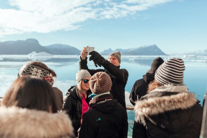 Tourists in Nuuk Fjord