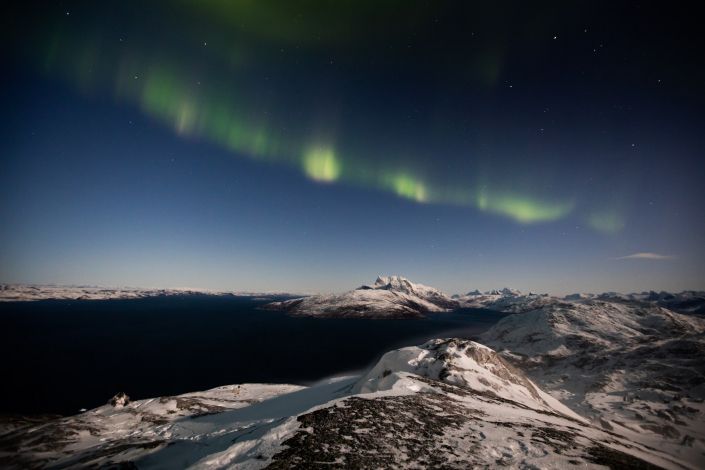 Mountain Night View. Photo - Matthew Littlewood, Visit Greenland