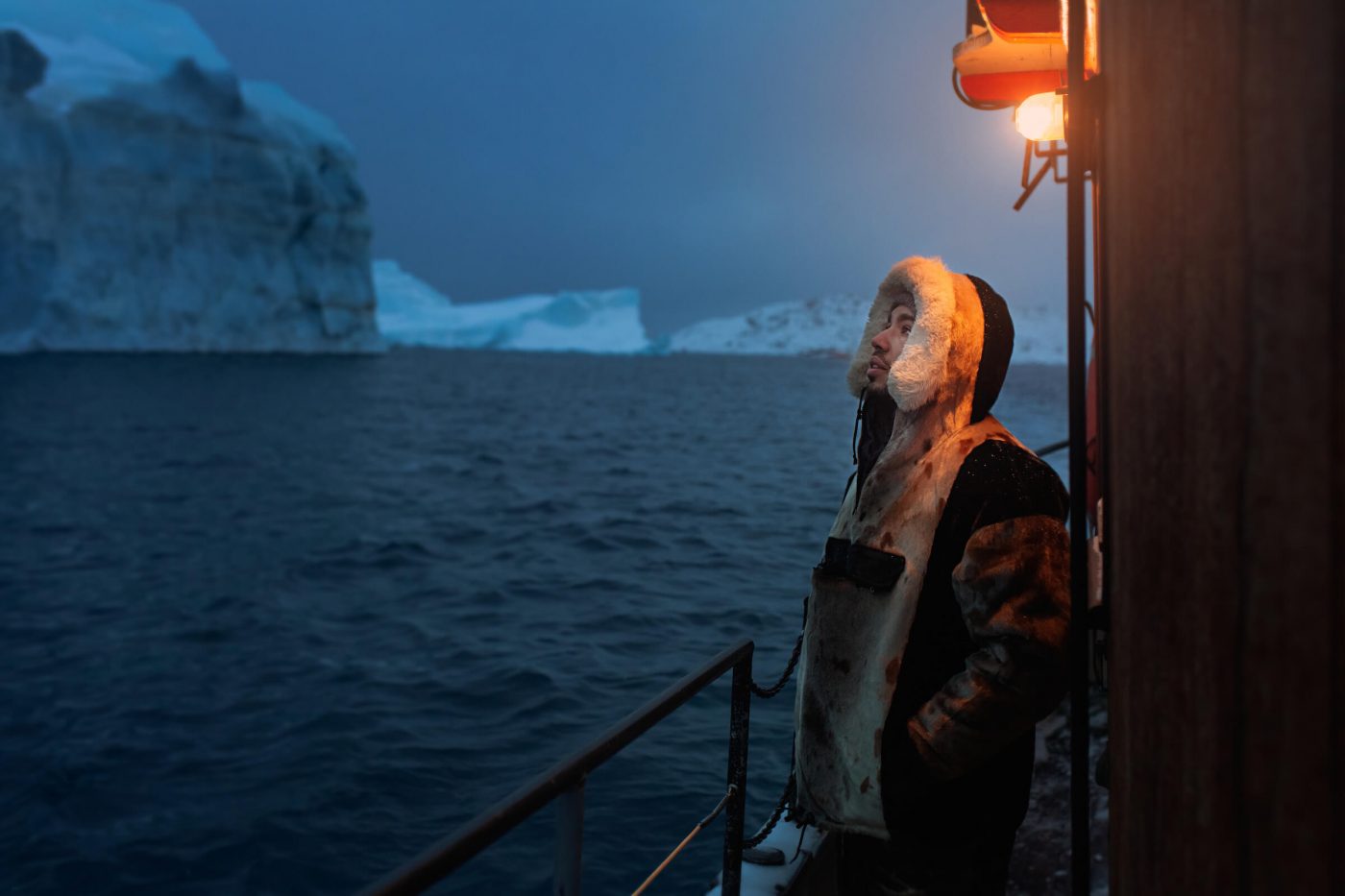 Canadian social media influencer Siya Zarrabi on an iceberg boat tour in Ilulissat in Greenland. By Rebecca Gustafsson