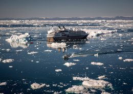 Ponant Cruises' L'Austral visiting Ilulissat in the Disko Bay in Greenland. By Mads Pihl