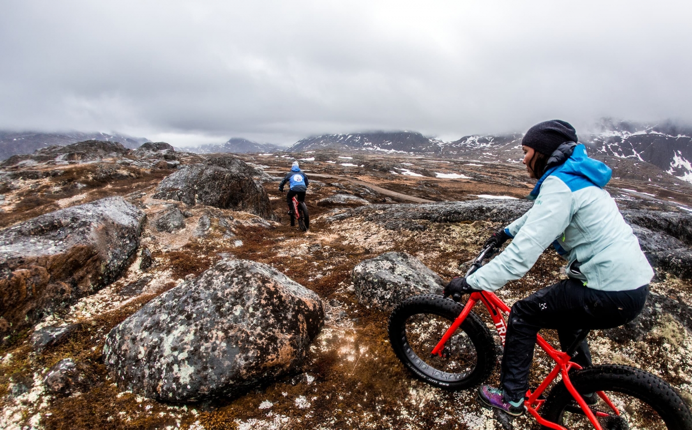 Arctic Fat biking in the Sisimiut backcountry near the Arctic Circle. Photo by Raven Eye Photography - Visit Greenland