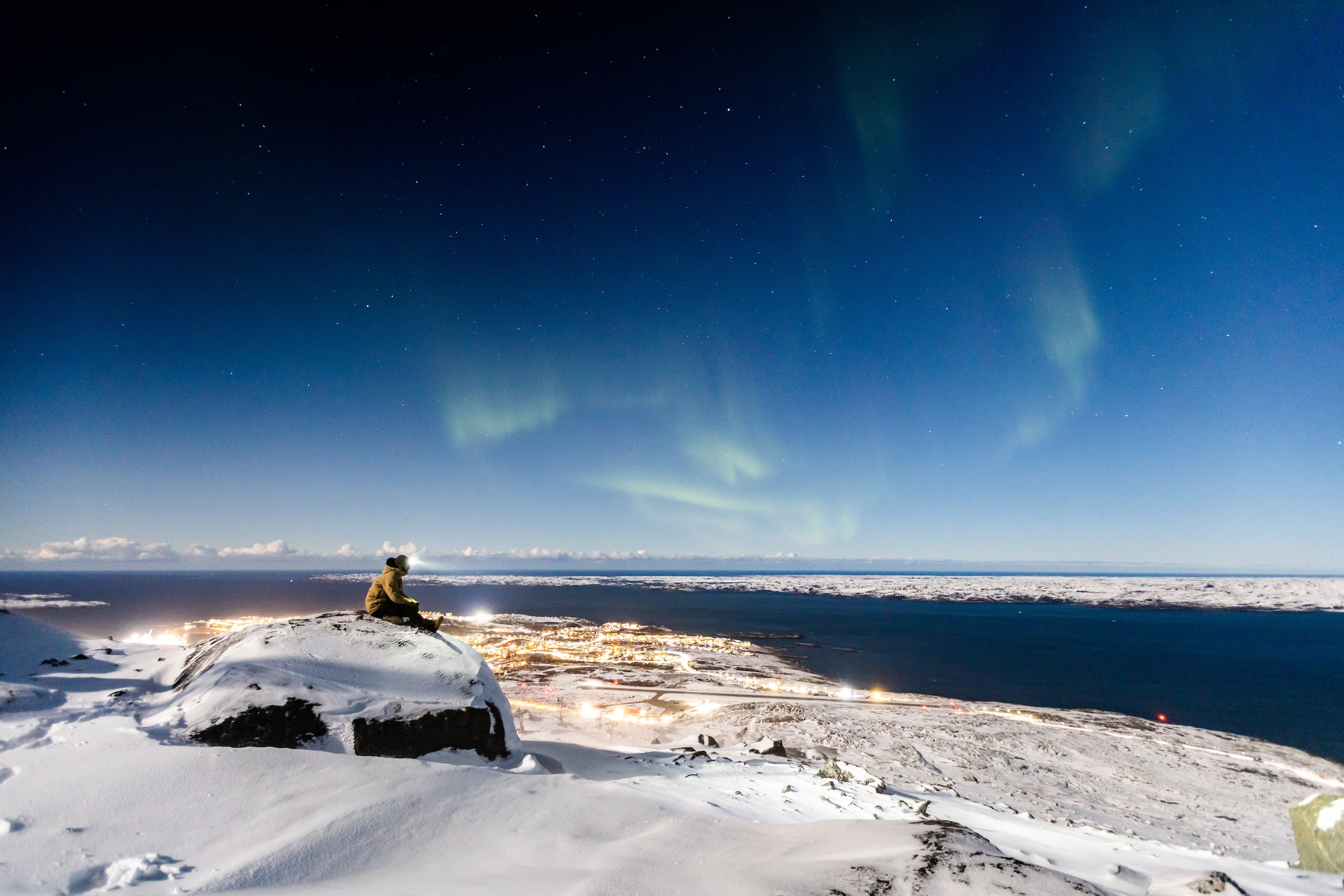 Nuuk - On Top By Night. Photo - Matthew Littlewood, Visit Greenland
