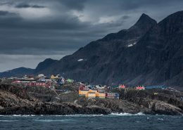 A windy and cloudy day in Sisimiut in Greenland