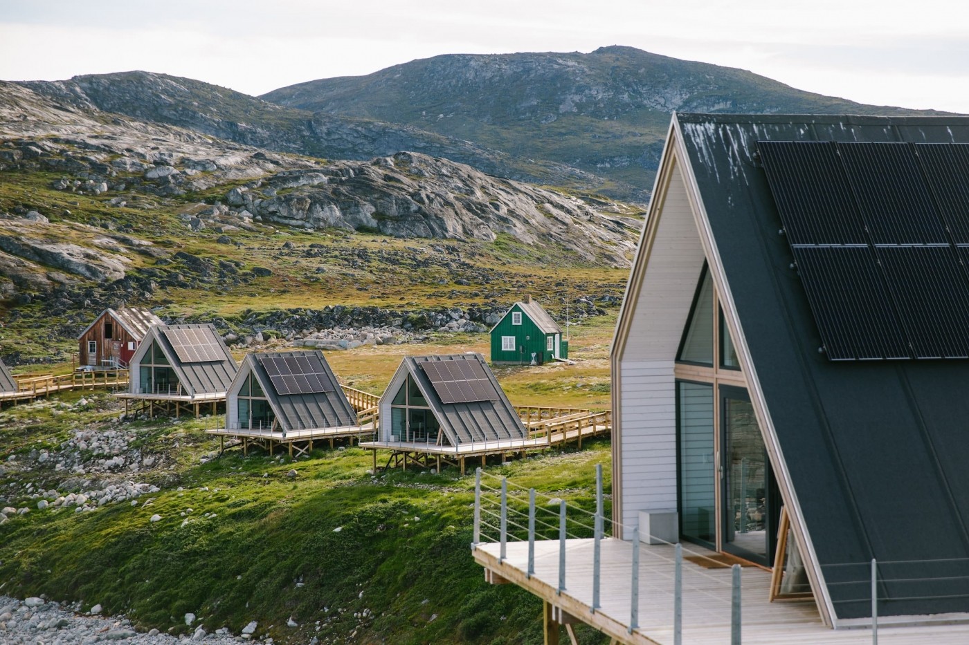 Some of the 15 sustainable huts that make up the Ilimanaq lodge- close up. Photo by Jessie Brinkman Evans - Visit Greenland