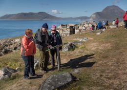 Guests at Hvalsey church ruin in South Greenland. Photo by Mads Pihl - Visit Greenland